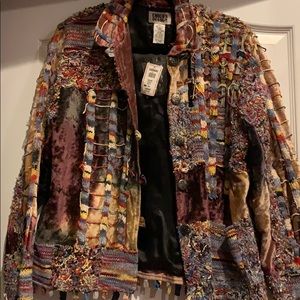 Chico’s jacket. BNWT. Size M. Multi color. Button